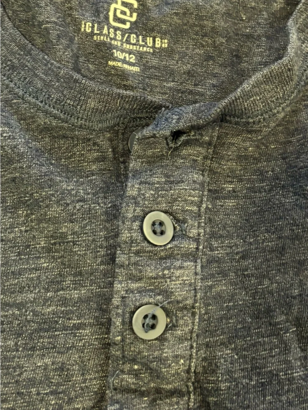 Long Sleeve Henley Shirt in Heather Teal
